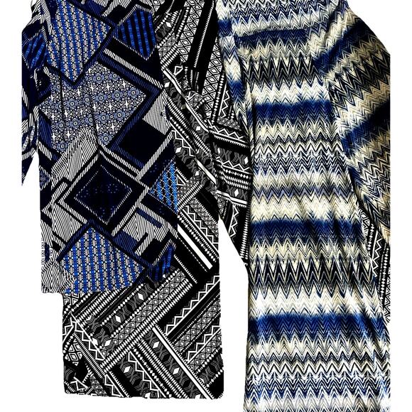 Lot 4 BOHO Palazzo wide leg pants graphic print hippie gypsy club Geo Festival - Picture 3 of 12